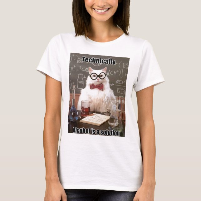 T-shirt Alcool de Meme de chat de chimie (Devant)