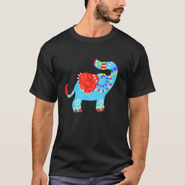 T-shirt Alebrijes Fantasy Figure Animal Sculpture Elephant (Devant)
