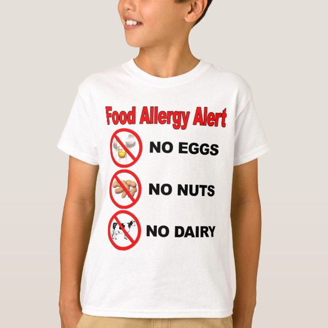 T-shirt Alerte d'allergie alimentaire - logo arrière (Devant)