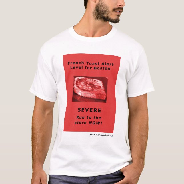 T-shirt Alerte de pain grillé français de Boston (Devant)