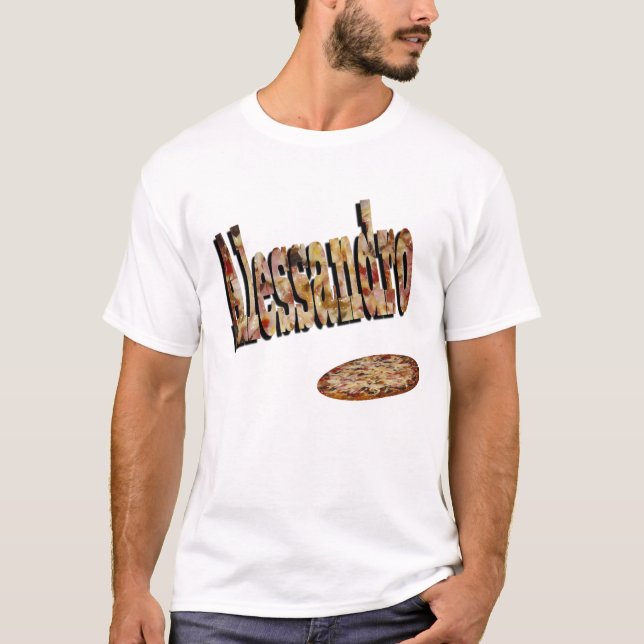 T-shirt Alessandro, Nom, Logo Fait De Pizza, (Devant)