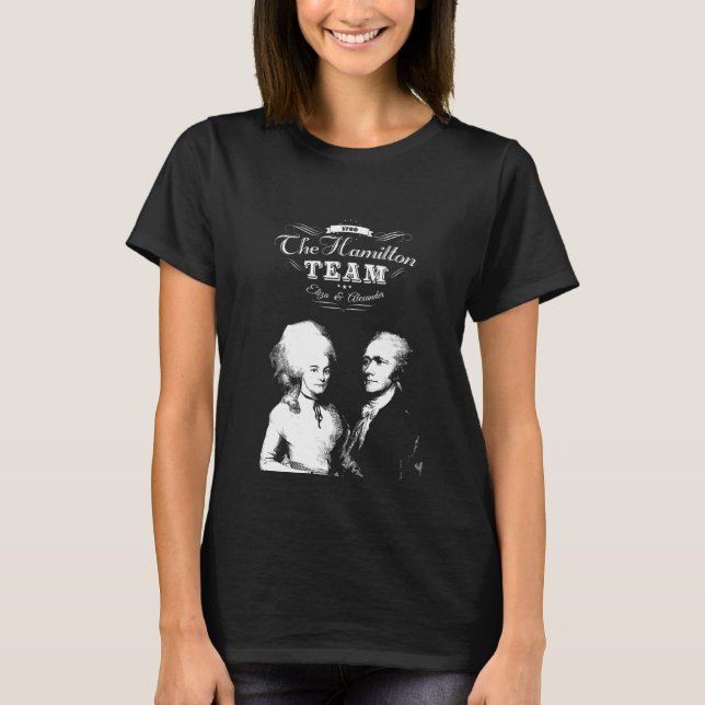 T-shirt Alexander Hamilton, Eliza. Cadeaux d'histoire. (Devant)