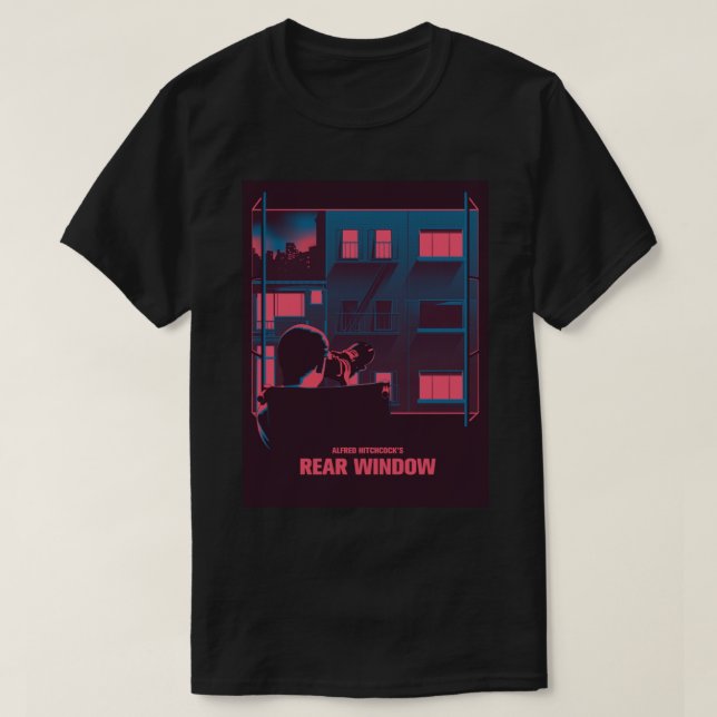 T-shirt Alfred Hitchcock - Carte de voeux pour fenêtre arr (Design devant)