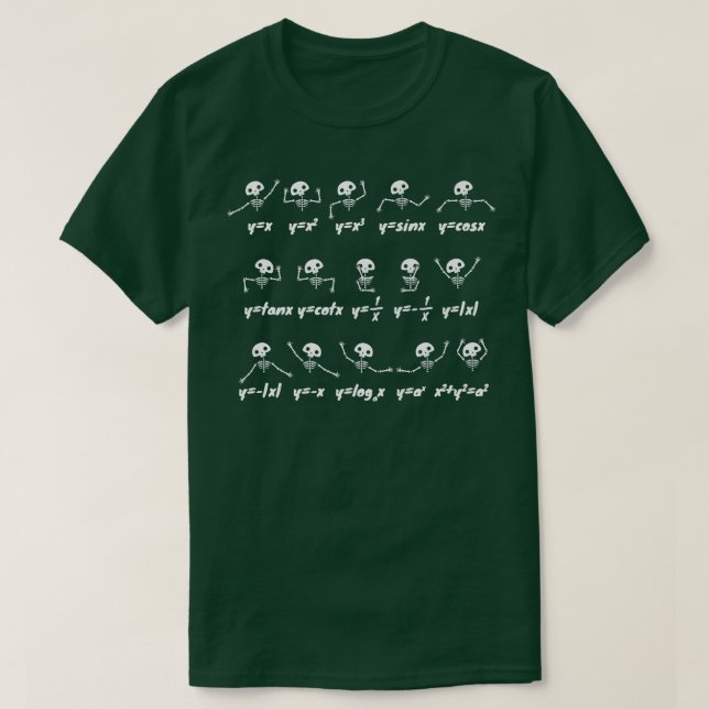 T-shirt Algebra Dance Funny Graph Skeleton Math Equation H (Design devant)