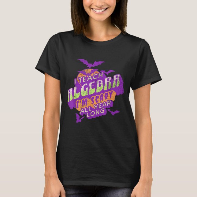 T-shirt Algebra Teacher Halloween Soky Ghost Math Mathemat (Devant)