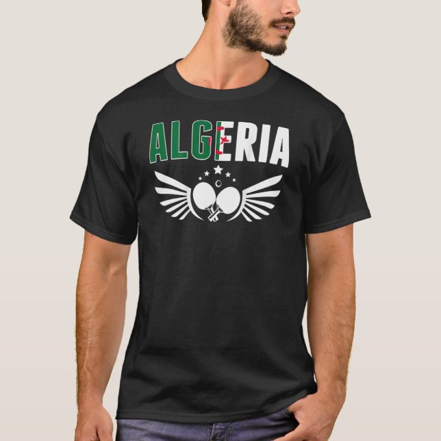 T-shirt Algeria Table Tennis  Support Algerian Ping Pong T (Devant)