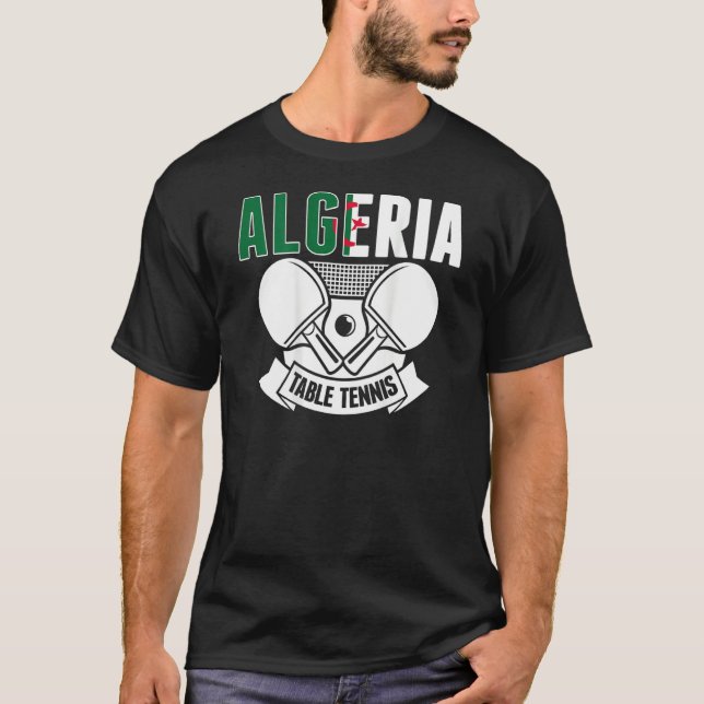 T-shirt Algeria Table Tennis  Support Algerian Ping Pong T (Devant)