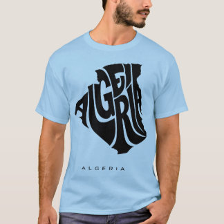 T-shirt Algeria Typography Map الجزائر