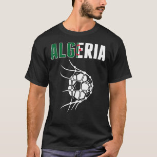 T-shirt Algérie Soccer Ball In Net Soutenez Le Football Al