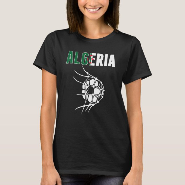 T-shirt Algérie Soccer Ball In Net Soutenez Le Football Al (Devant)