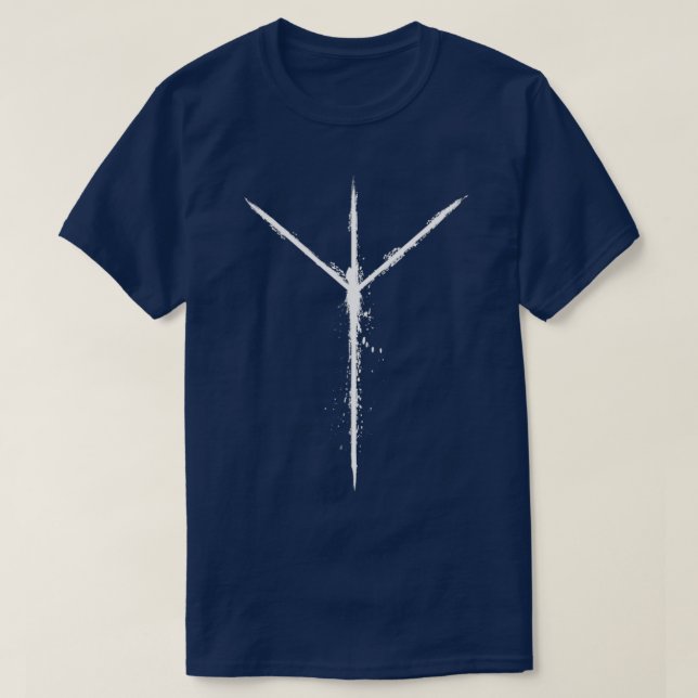 T-shirt Algiz Elhaz Rune Futhark Blanc (Design devant)