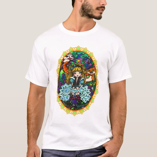 T-shirt "Alice a perdu" Alice chez le chat de Cheshire du (Devant)