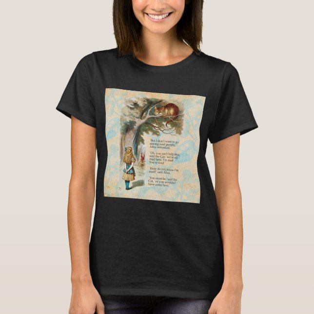 T-shirt Alice au pays des merveilles Cheshire Cat Mad (Devant)