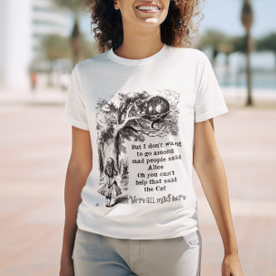 T-shirt Alice au pays des merveilles; Cheshire Chat avec A