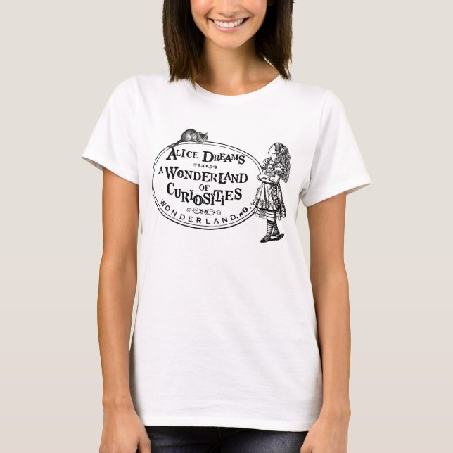T-shirt Alice au pays des merveilles Curiousities W/Cheshi (Devant)