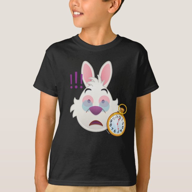T-shirt Alice au pays des merveilles| Emoji du lapin blanc (Devant)