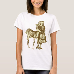 T-shirt Alice avec le faon a encré la sépia
