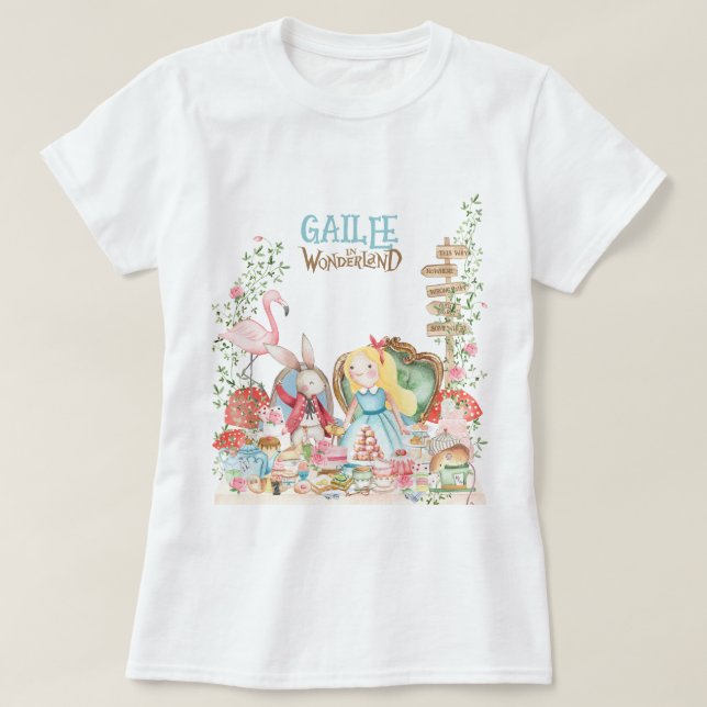 T-shirt Alice Aventures dans Woderland Anniversaire Tea Pa (Design devant)