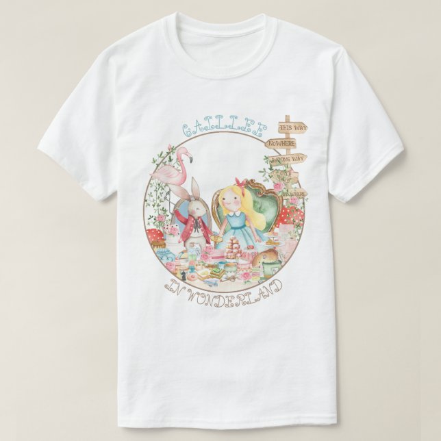 T-shirt Alice Aventures dans Woderland Anniversaire Tea Pa (Design devant)