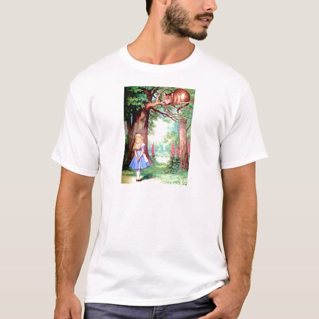 T-shirt Alice et le chat de Cheshire au pays des (Devant)