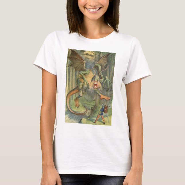 T-shirt Alice et le Jabberwocky dans polychrome (Devant)