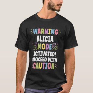 T-shirt ALICIA Nom personnalisé Funny Cute Personnalisé AL