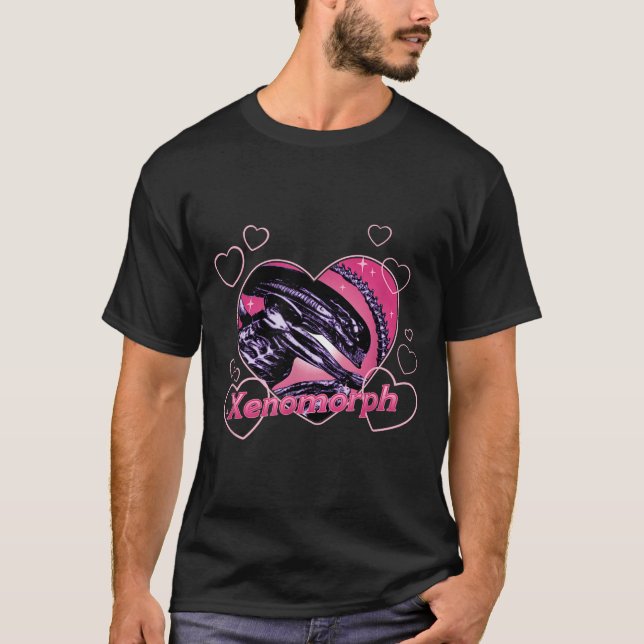 T-shirt Alien 3 Valentine's Day Loving Xenomorph Heart Rtr (Devant)