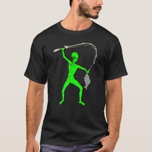 T-shirt Alien Adventurer Apprend À Pêcher Alien Pêche