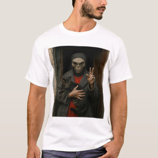 T-shirt Alien, amour, chat