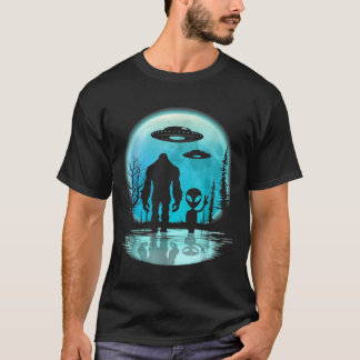 T-shirt Alien And Bigfoot Moon 