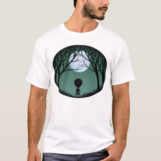 T-shirt Alien Art Alien masculin w. Chemises de lu (Devant)
