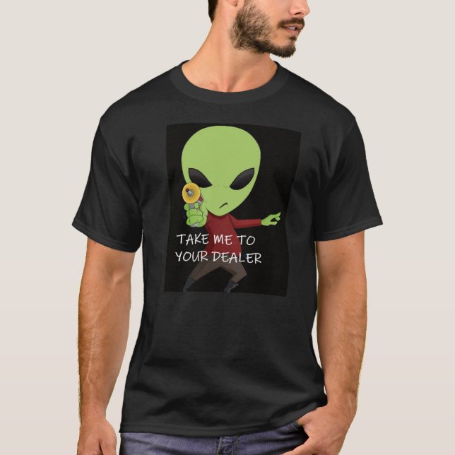 T-shirt Alien avec pistolet à rayons (Devant)
