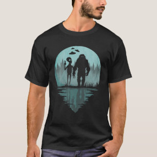 T-shirt Alien Bigfoot Moon Sasquatch UFO Extraterrestrial