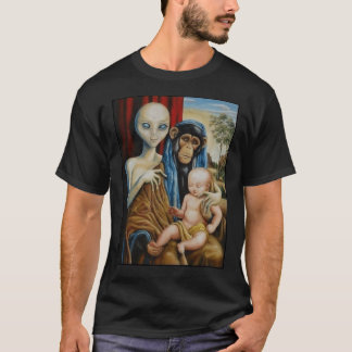 T-shirt Alien Chimp Baby Religion Conspiration Classique T