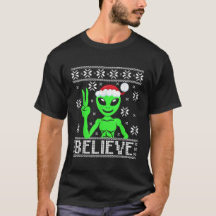 T-shirt Alien Croyez Vilain Chandail de Noël