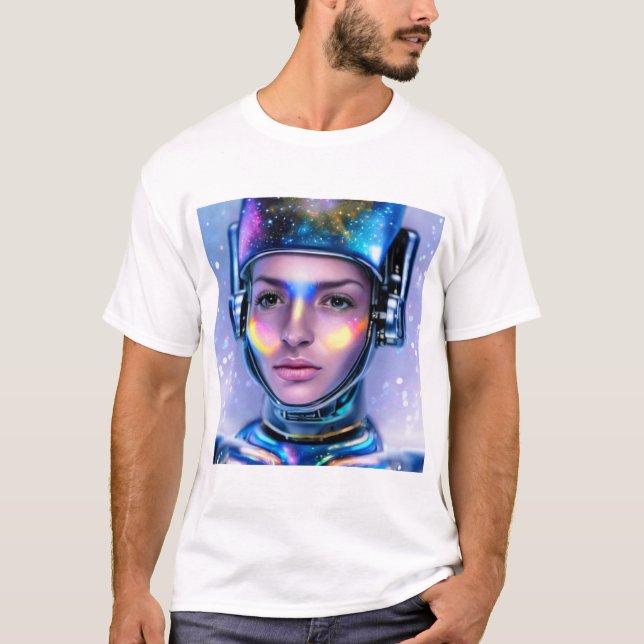T-shirt Alien Cyborg Space Woman (Devant)