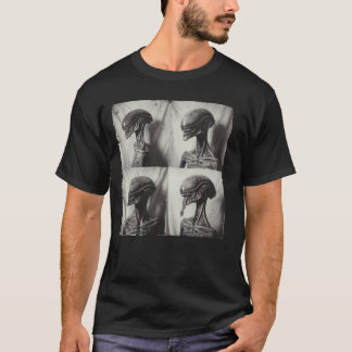 T-shirt Alien dans l'univers de style machine photo vintag