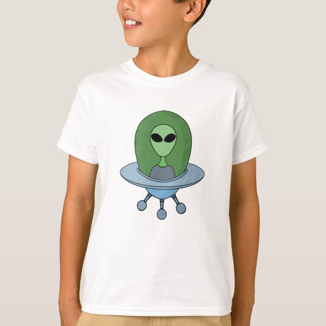 T-shirt Alien dans son petit vaisseau spatial (Devant)