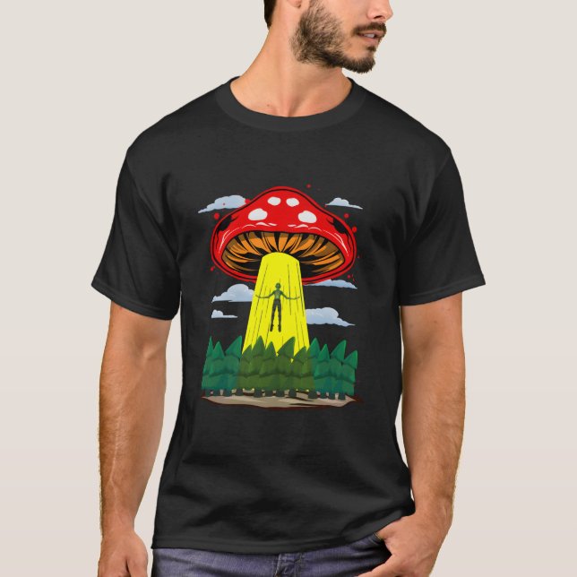 T-shirt Alien De Champignons Chemise Alien Enlèvement Ufo  (Devant)
