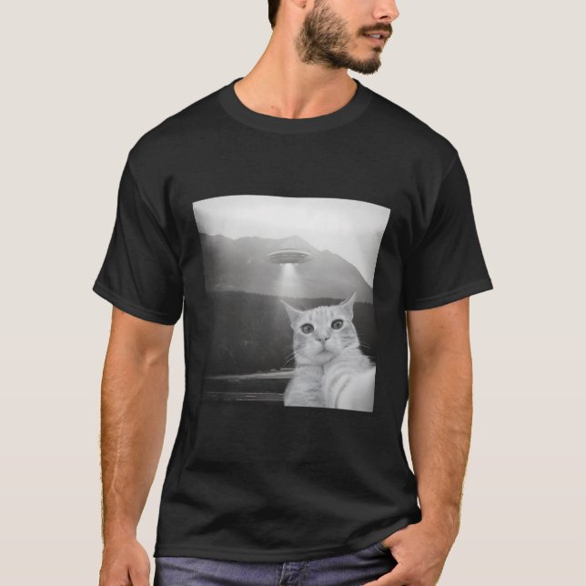 T-shirt Alien De Chat Ufo Selfie (Devant)