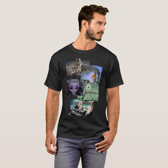 T-shirt Alien de chemise de théorie de conspiration (Devant entier)