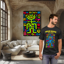 Alien de néon bleu - Funky One-Eyed Pop Art Charac