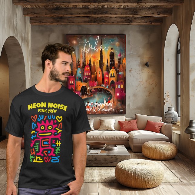 T-shirt Alien de néon rose - Créature d'art pop funky (Créateur téléchargé)