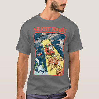 T-shirt Alien de nuit silencieux Père Noël Illustrations a