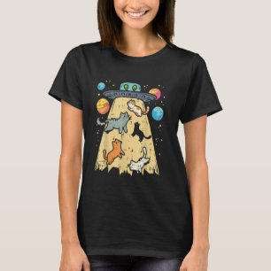 T-shirt Alien Enlèvement Chats UFO Soucoupe volante Espace