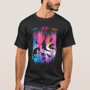 T-shirt Alien Enlèvement Dinosaure Soucoupe volante Ufo