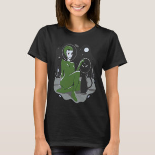 T-shirt alien espace aliens ufo costume chat femme
