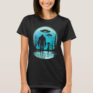 T-shirt Alien Et Lune Bigfoot