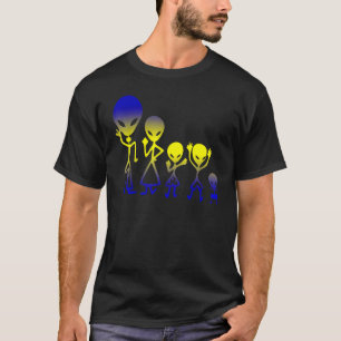 T-shirt Alien Évolution humaine Famille Espace extra-atmos