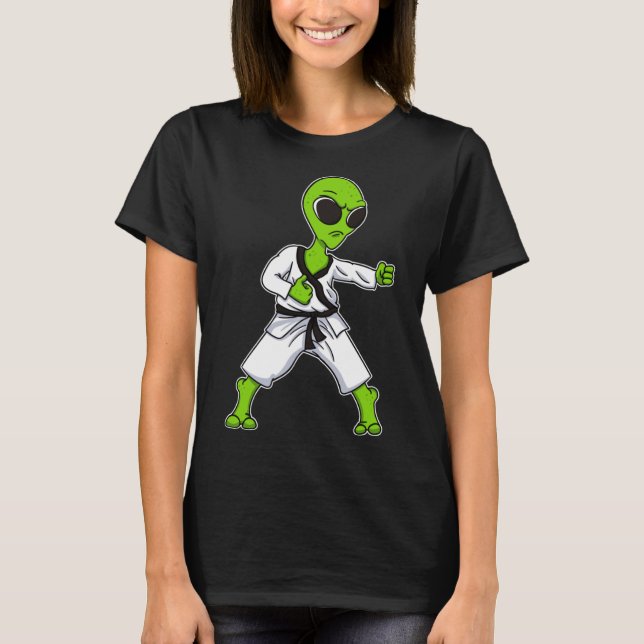 T-shirt Alien Extraterestrial UFO Karate Taekwondo Kickbox (Devant)